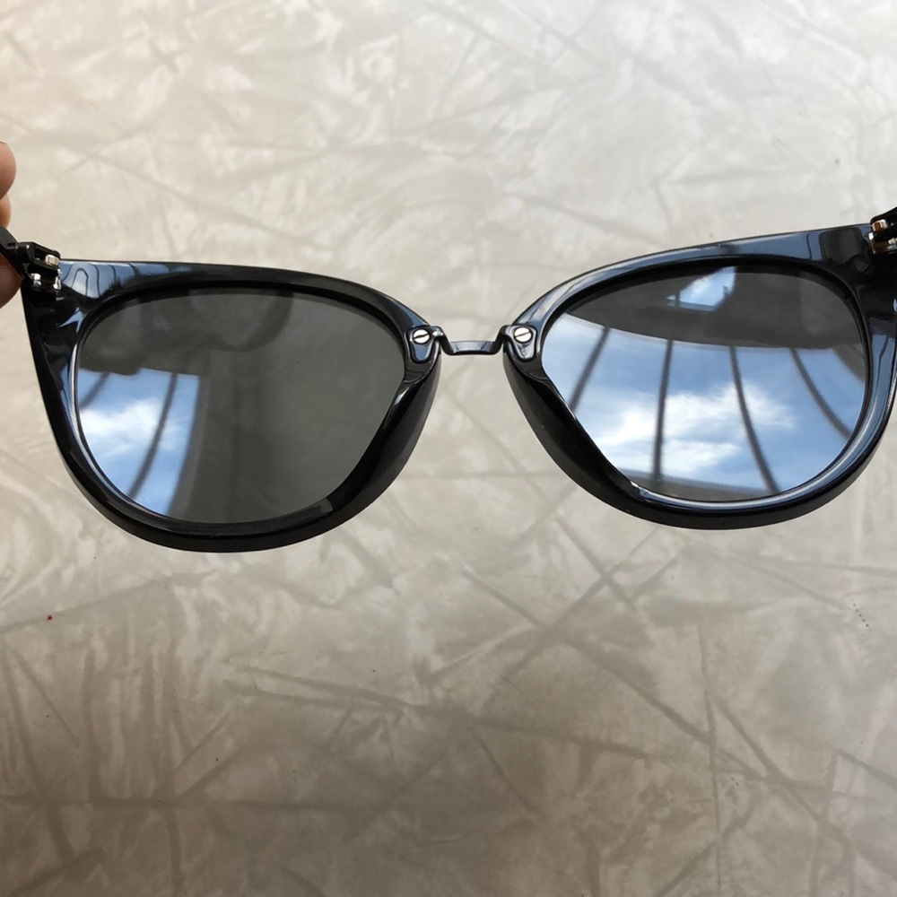 Fendi Mirrored Cat Eye Sunglasses Black Acetate - Picture 6 of 8